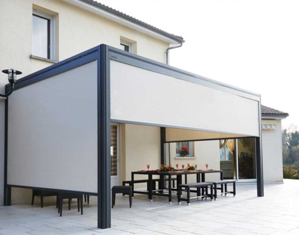 Toldo lateral antracita 400cm para pérgola bioclimática de